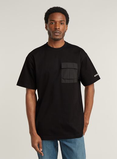 Woven Mix Pocket Loose T-Shirt